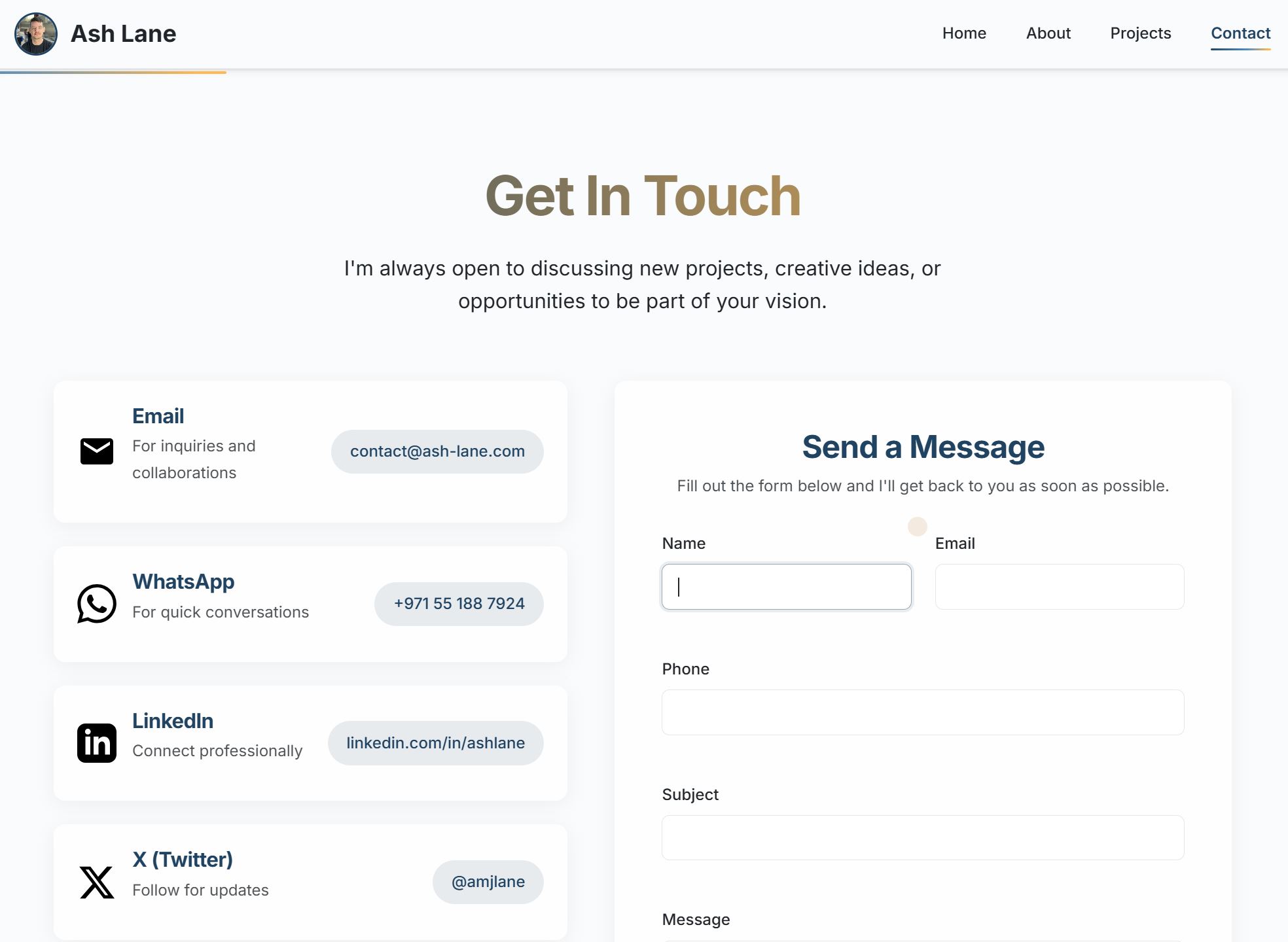Personal Portfolio Website