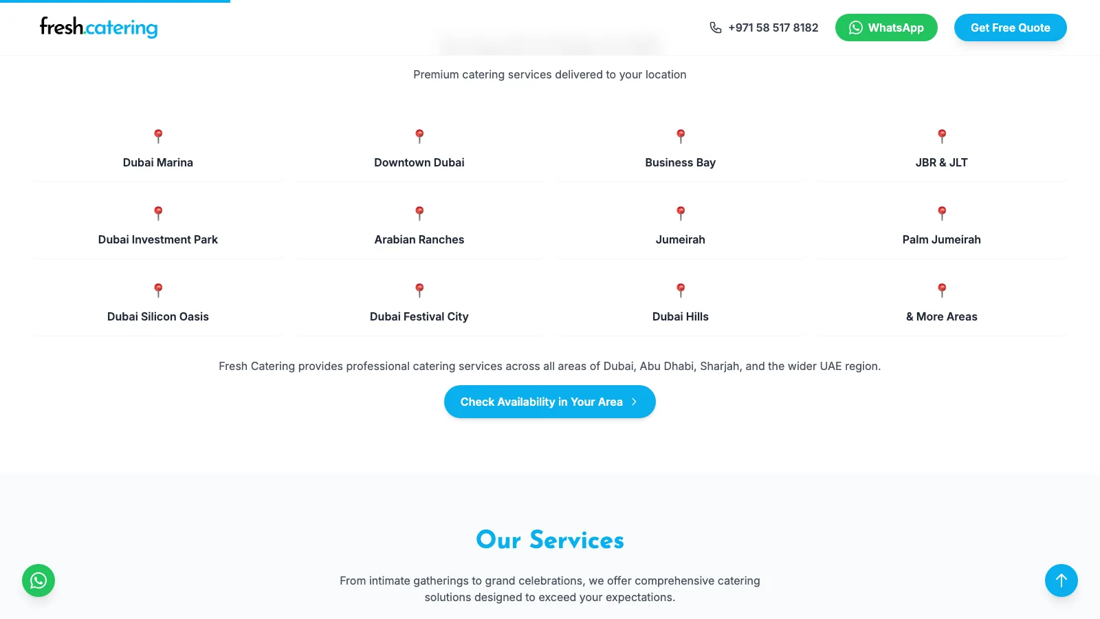 Fresh Catering Website