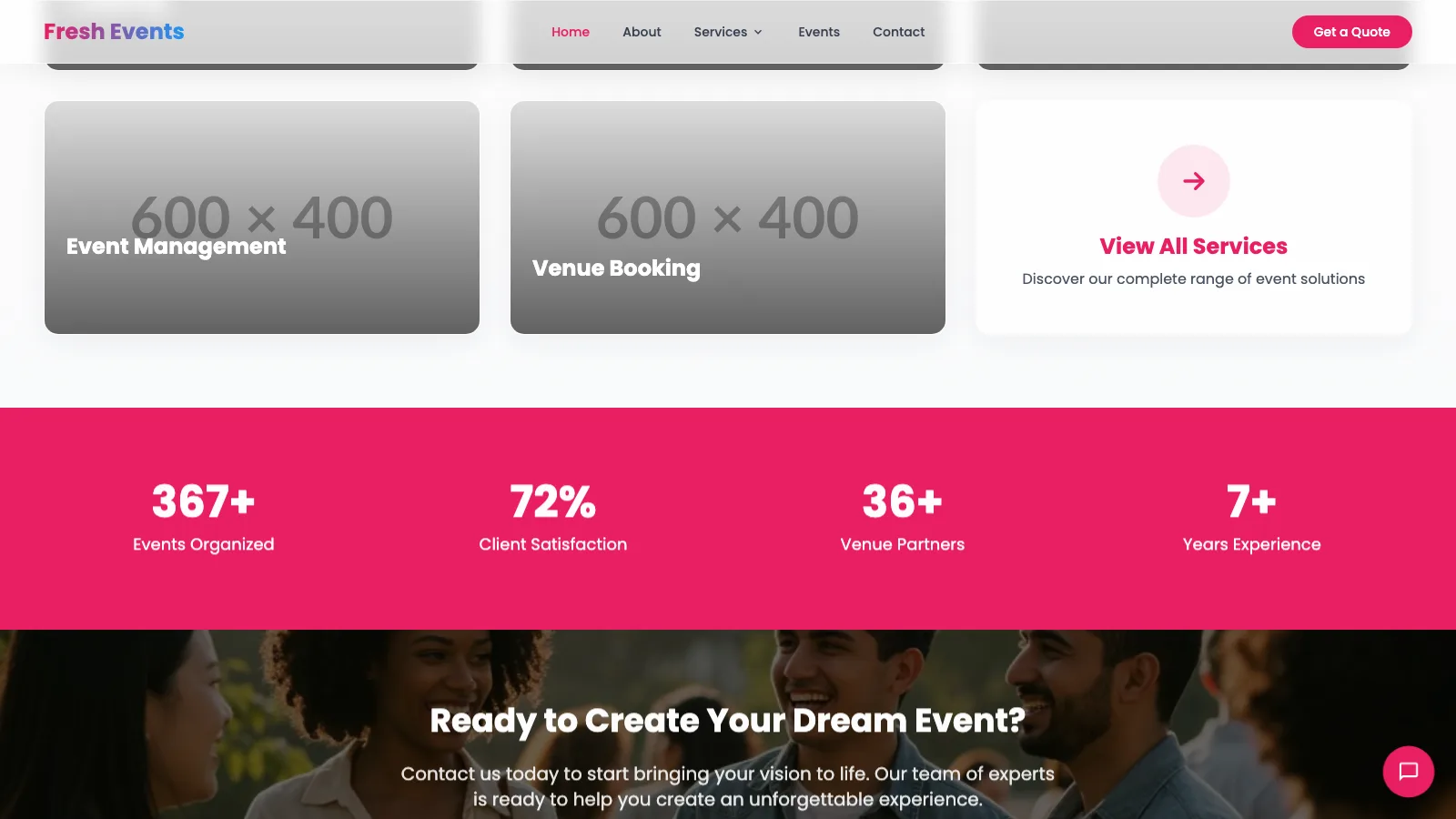 Event Management Company Website