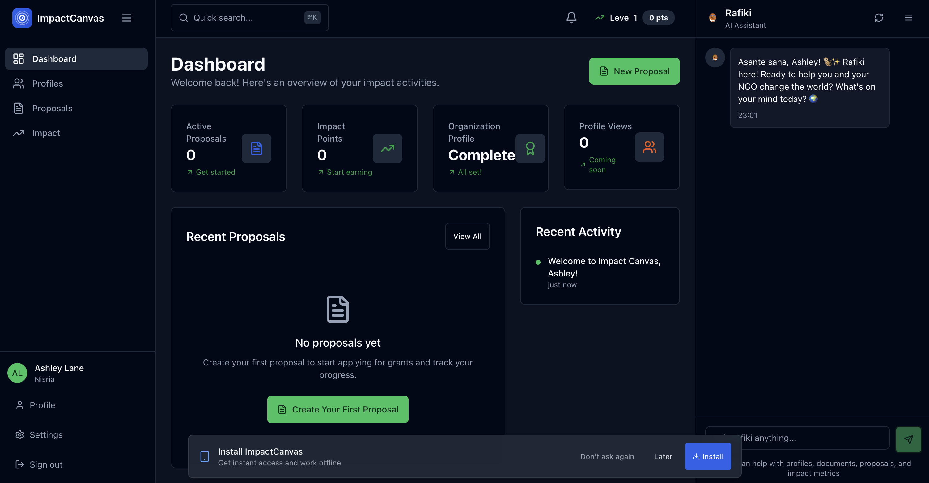 ImpactCanvas Social Impact Platform