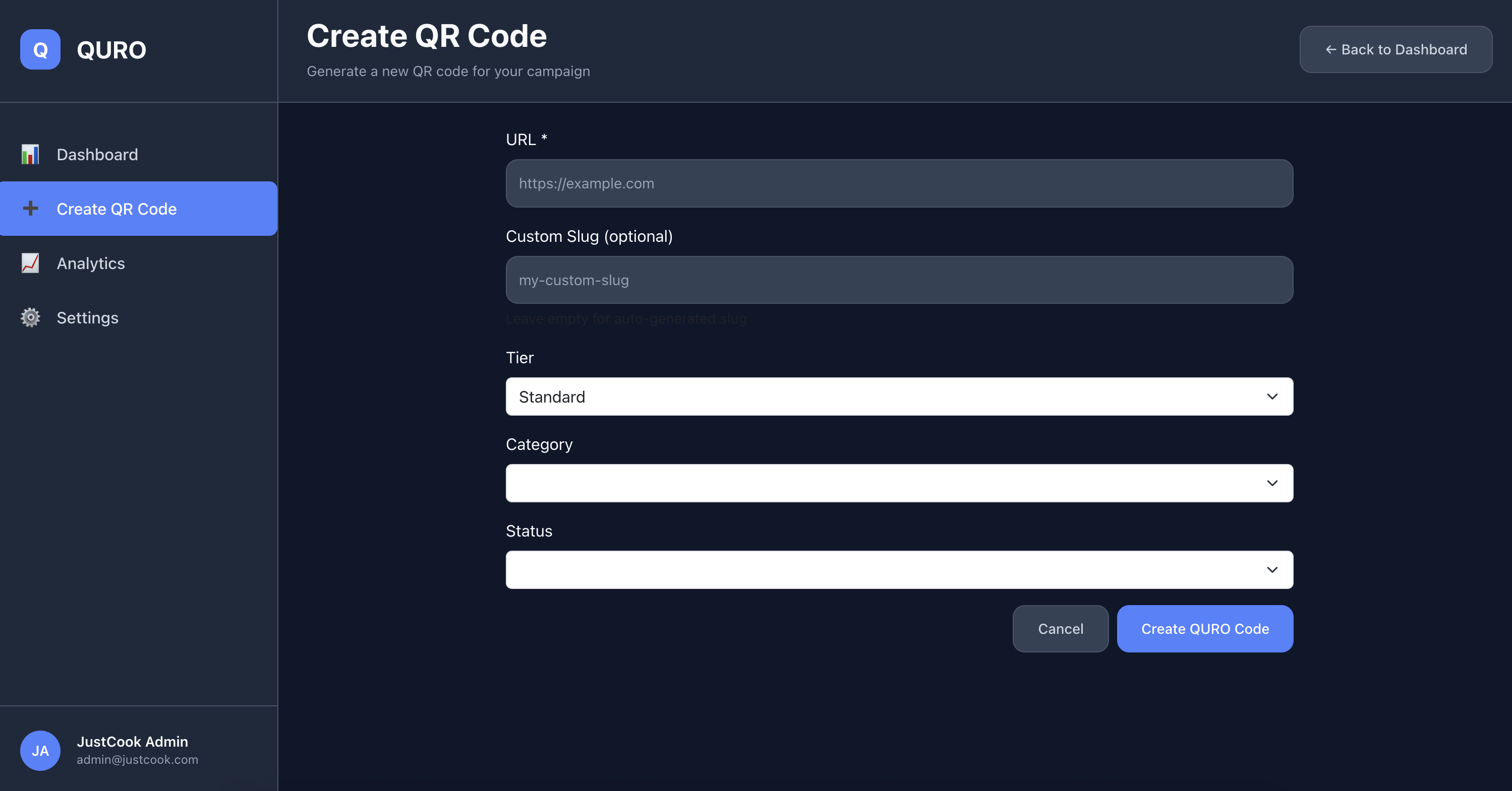 Quro API & Dashboard