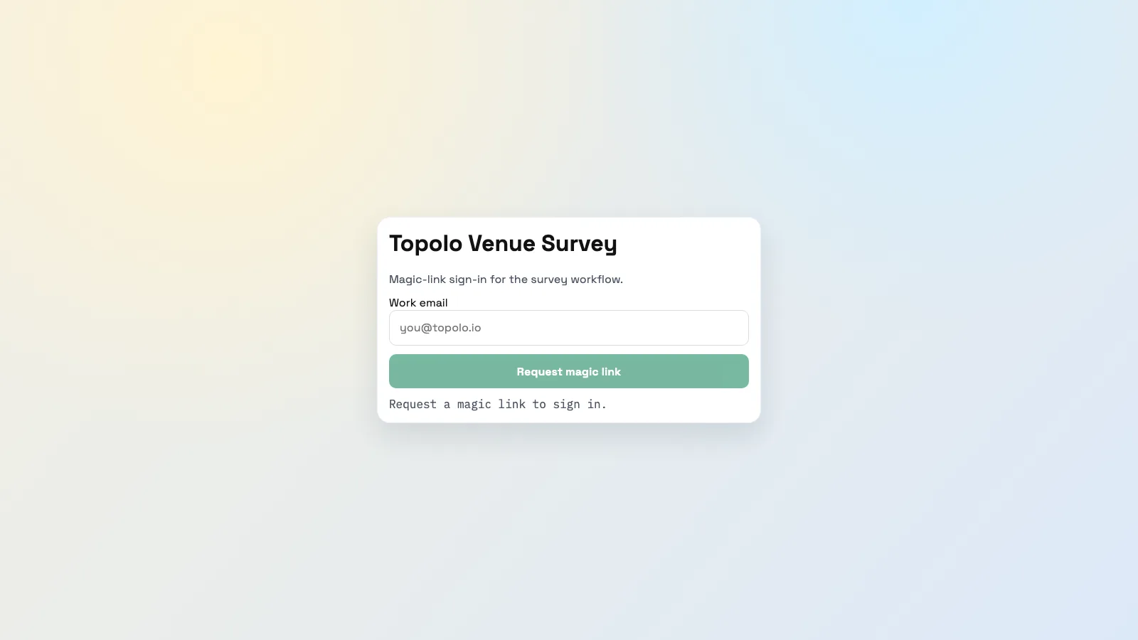 Topolo Venue Survey